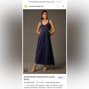 Aureta Studio Corset Denim Cutout Dress Anthropologie